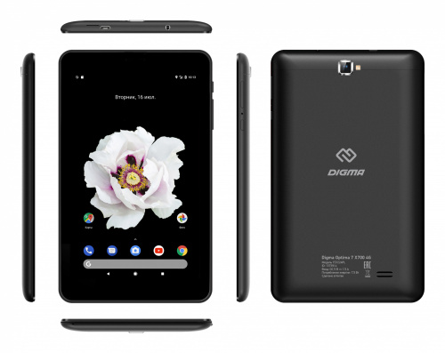 Планшет Digma Optima 7 X700 4G SC9863 (1.6) 8C RAM3Gb ROM32Gb 7" IPS 1280x800 3G 4G Android 10.0 черный 2Mpix 2Mpix BT GPS WiFi Touch microSD 128Gb minUSB 2500mAh фото 4