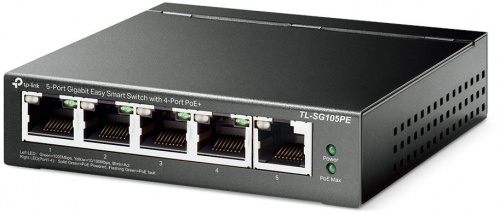 Коммутатор TP-Link TL-SG105PE (L2) 5x1Гбит/с 4PoE+ 65W управляемый фото 2
