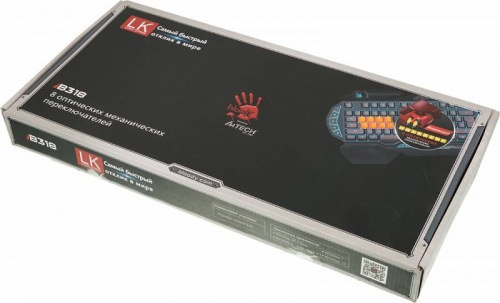 Клавиатура A4Tech Bloody B318 черный USB Multimedia for gamer LED (подставка для запястий) (B318) фото 5