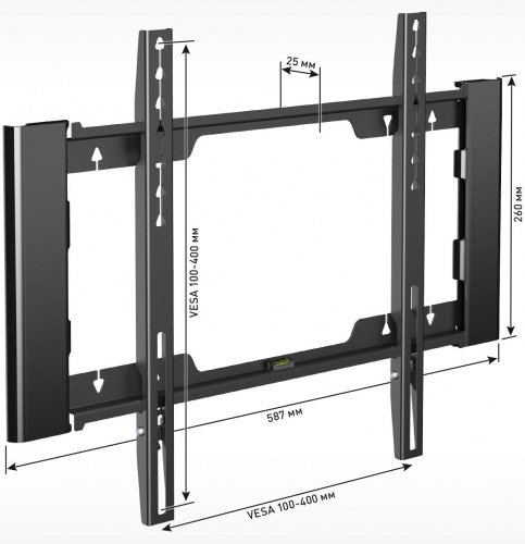 Кронштейн для телевизора Holder LCD-F4915-B черный 26"-55" макс.45кг настенный фиксированный фото 2