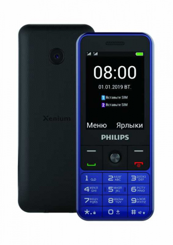 Мобильный телефон Philips E182 Xenium синий моноблок 2Sim 2.4" 240x320 0.3Mpix GSM900/1800 GSM1900 MP3 FM microSD фото 4