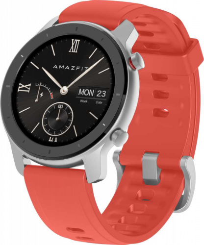 Смарт-часы Amazfit GTR 42мм 1.2" AMOLED красный фото 2