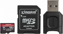 Флеш карта microSDXC 128Gb Class10 Kingston MLPMR2/128GB Canvas React Plus + adapter Card Reader