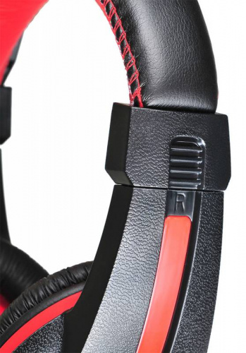 Наушники с микрофоном Оклик HS-L200 черный/красный 2.2м накладные оголовье (359484) фото 9