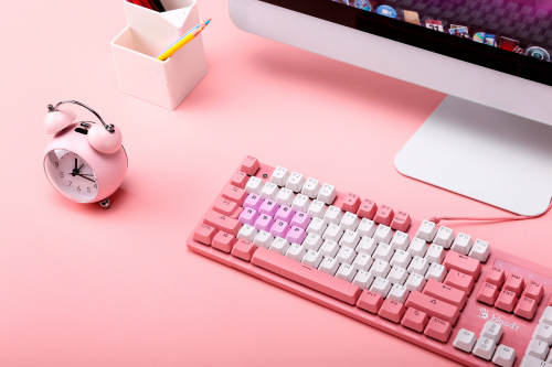 Клавиатура A4Tech Bloody B800 Dual Color механическая розовый/белый USB for gamer LED фото 5