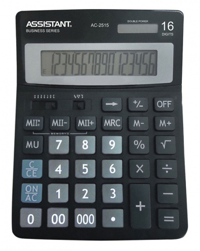 Калькулятор настольный Assistant черный 16-разр.
