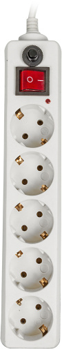 Сетевой фильтр Buro 500SH-5-W 5м (5 розеток) белый (коробка) фото 3