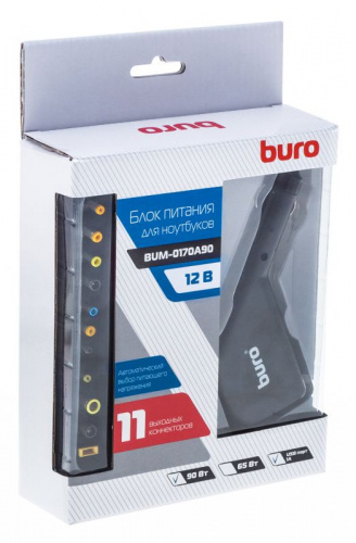 Блок питания Buro BUM-0170A90 автоматический 90W 15V-20V 11-connectors 4.5A 1xUSB 1A от прикуривателя LED индикатор фото 5