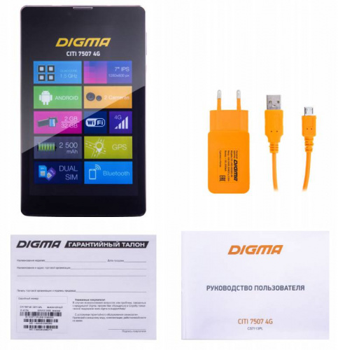 Планшет Digma CITI 7507 4G SC9832 (1.5) 4C/RAM2Gb/ROM32Gb 7" IPS 1280x800/3G/4G/Android 7.0/черный/5Mpix/2Mpix/BT/GPS/WiFi/Touch/microSD 128Gb/minUSB/2500mAh фото 11