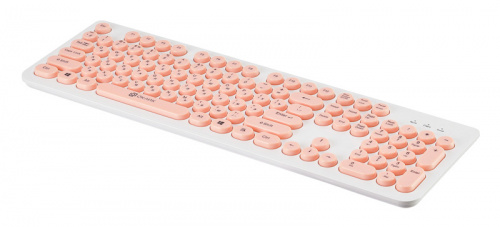 Клавиатура Оклик 400MR белый/розовый USB slim Multimedia фото 10