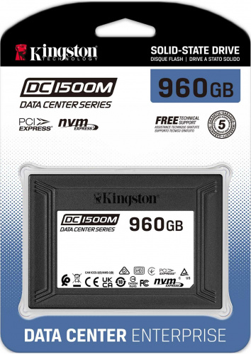 Накопитель SSD Kingston PCIe 3.0 x4 960GB SEDC1500M/960G DC1500M 2.5" 1.6 DWPD фото 3