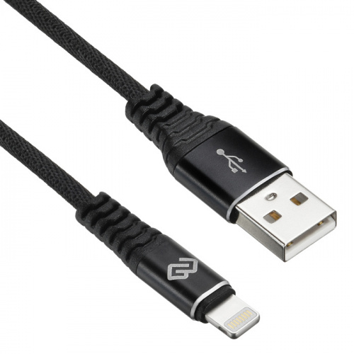 Кабель Digma LIGHT-1.2M-BLK USB (m)-Lightning (m) 1.2м черный