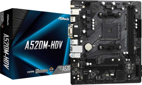 Материнская плата Asrock A520M-HDV Soc-AM4 AMD A520 2xDDR4 mATX AC`97 8ch(7.1) GbLAN RAID+VGA+DVI+HDMI фото 4