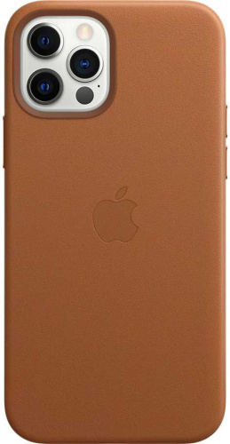 Чехол (клип-кейс) Apple для Apple iPhone 12/12 Pro Leather Case with MagSafe золотисто-коричневый (MHKF3ZE/A) фото 2