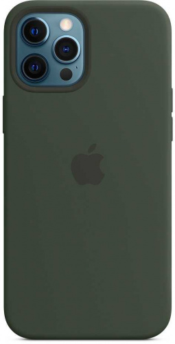 Чехол (клип-кейс) Apple для Apple iPhone 12 Pro Max Silicone Case with MagSafe зеленый кипрский (MHLC3ZE/A)
