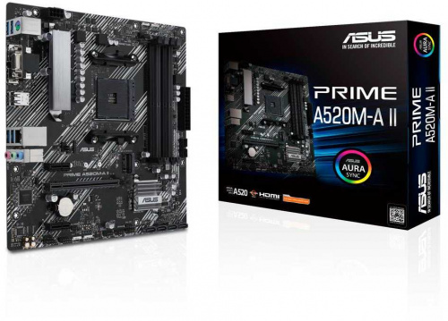 Материнская плата Asus PRIME A520M-A II Soc-AM4 AMD A520 4xDDR4 mATX AC`97 8ch(7.1) GbLAN RAID+VGA+HDMI+DP фото 4