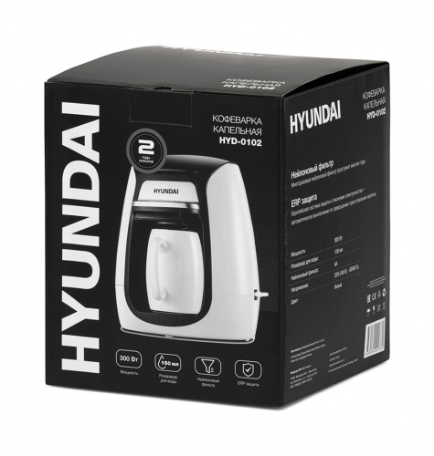 Кофеварка капельная Hyundai HYD-0102 300Вт белый фото 4