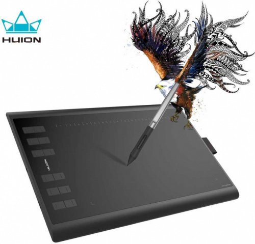 Графический планшет Huion H1060P USB черный фото 5