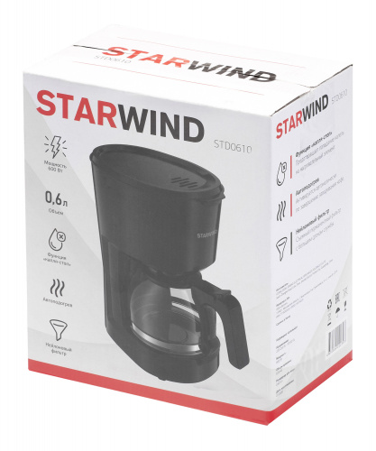 Кофеварка капельная Starwind STD0610 600Вт черный фото 2