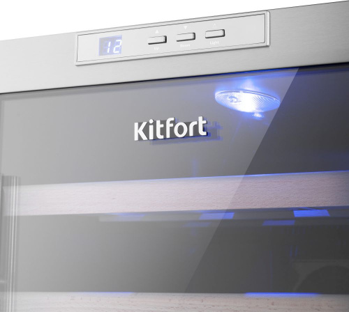 Винный шкаф Kitfort КТ-2410 1-нокамерн. серебристый мат. фото 3