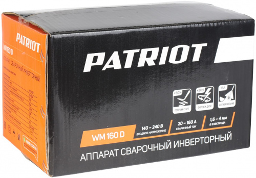 Сварочный аппарат Patriot WM160D инвертор ММА 6.8кВт фото 6