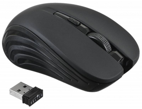 Мышь Оклик 545MW черный оптическая (1600dpi) беспроводная USB для ноутбука (4but) фото 6