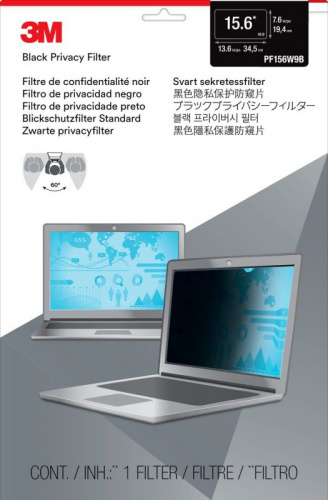 Экран защиты информации для ноутбука 3M PF156W9B (7100210589) 15.6" черный
