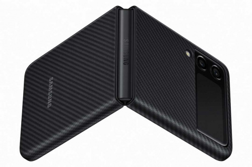 Чехол (клип-кейс) Samsung для Samsung Galaxy Z Flip3 Aramid Cover черный (EF-XF711SBEGRU) фото 4