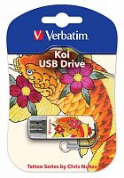 Флеш Диск Verbatim 16Gb Store n Go Mini Tattoo Koi 49886 USB2.0 белый/рисунок