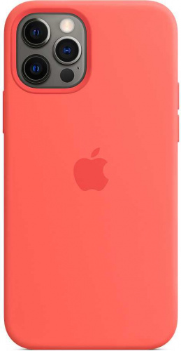 Чехол (клип-кейс) Apple для Apple iPhone 12/12 Pro Silicone Case with MagSafe розовый цитрус (MHL03ZE/A) фото 5