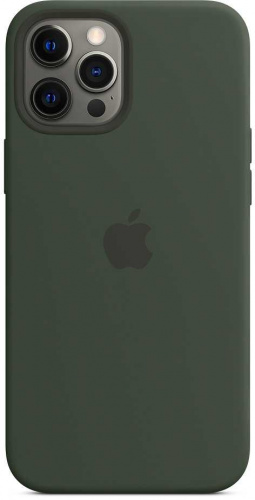 Чехол (клип-кейс) Apple для Apple iPhone 12 Pro Max Silicone Case with MagSafe зеленый кипрский (MHLC3ZE/A) фото 3