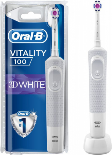 Зубная щетка электрическая Oral-B Vitality 3D White 100 белый фото 9