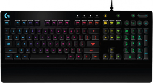 Клавиатура Logitech G213 Prodigy RGB черный USB Multimedia for gamer LED (подставка для запястий)