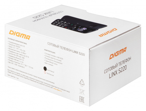 Мобильный телефон Digma S220 Linx 32Mb черный моноблок 2Sim 2.2" 176x220 0.3Mpix GSM900/1800 MP3 FM microSD max32Gb фото 16