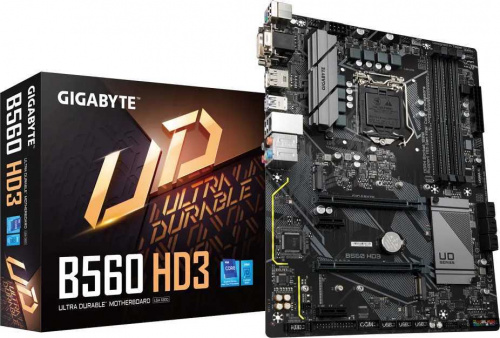 Материнская плата Gigabyte B560 HD3 Soc-1200 Intel B560 4xDDR4 ATX AC`97 8ch(7.1) GbLAN+VGA+DVI+HDMI+DP фото 3