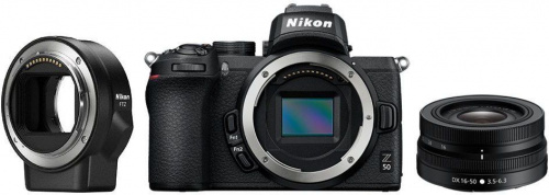 Фотоаппарат Nikon Z50 черный 20.9Mpix 3.2" 4K WiFi Nikkor Z DX 16-50mm VR + FTZ EN-EL25 фото 2