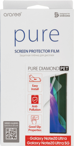 Защитная пленка для экрана Samsung araree Pure Diamond для Samsung Galaxy Note 20 Ultra прозрачная 1шт. (GP-TFN986KDATR)