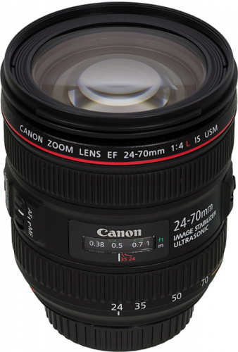 Объектив Canon EF IS USM (6313B005) 24-70мм f/4L черный фото 2
