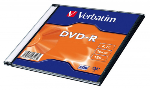 Диск DVD-R Verbatim 4.7Gb 16x Slim case (20шт) (43547) фото 2