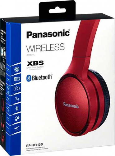 Гарнитура накладные Panasonic RP-HF410BG красный беспроводные bluetooth (оголовье) фото 4