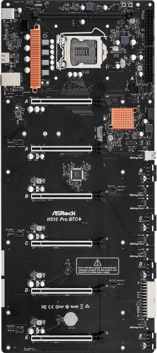 Материнская плата Asrock H510 PRO BTC+ Soc-1200 Intel H510 1xDDR4 GbLAN+HDMI фото 3