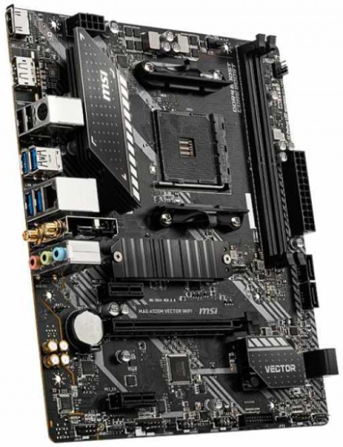 Материнская плата MSI MAG A520M VECTOR WIFI Soc-AM4 AMD A520 2xDDR4 mATX AC`97 8ch(7.1) GbLAN RAID+HDMI+DP фото 3