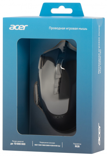 Мышь Acer OMW180 черный оптическая (6400dpi) USB (9but) фото 2