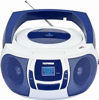 Аудиомагнитола Telefunken TF-CSRP3498B синий/белый 3Вт/CD/CDRW/MP3/FM(dig)/USB/BT