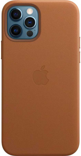 Чехол (клип-кейс) Apple для Apple iPhone 12/12 Pro Leather Case with MagSafe золотисто-коричневый (MHKF3ZE/A) фото 5