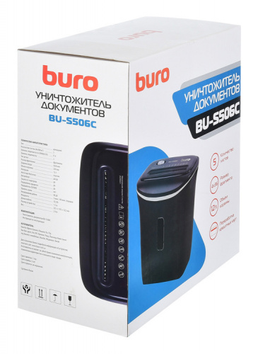 Шредер Buro Home BU-S506C черный (секр.P-4) фрагменты 5лист. 12лтр. пл.карты фото 2