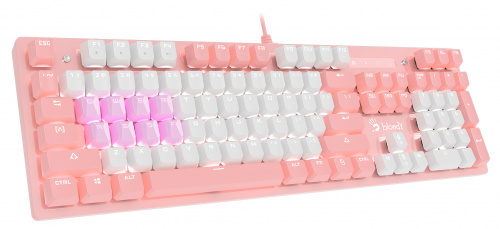 Клавиатура A4Tech Bloody B800 Dual Color механическая розовый/белый USB for gamer LED фото 16