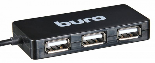 Разветвитель USB 2.0 Buro BU-HUB4-U2.0-Slim 4порт. черный фото 5