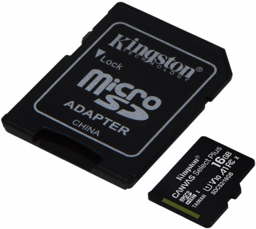 Флеш карта microSDHC 16Gb Class10 Kingston SDCS2/16GB Canvas Select Plus + adapter фото 2