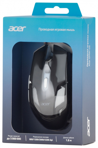 Мышь Acer OMW125 черный оптическая (3200dpi) USB (6but) фото 2